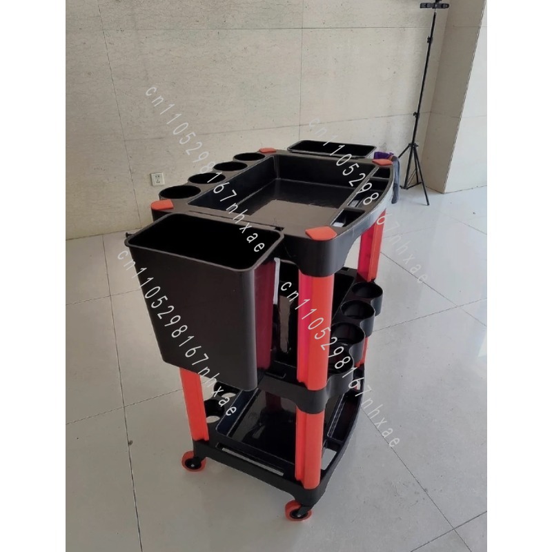 Beauty Makeup Trolley - รถเข็นอเนกประสงค์สำหรับช่างแต่งหน้า ล้างรถ และใช้งานในโรงรถที่บ้าน พร้อมชั้นวางอุปกรณ์ความงาม 3 ชั้น