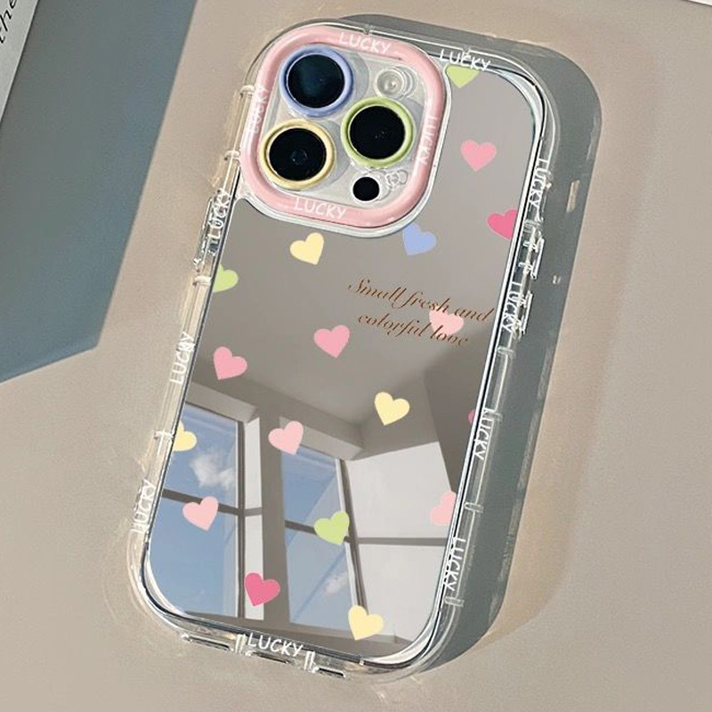 Beauty Makeup Case - เคสโทรศัพท์ลายกระจกสีสันสวยงามพร้อมลวดลายภาษาอังกฤษสำหรับ iPhone 17 16 15 14