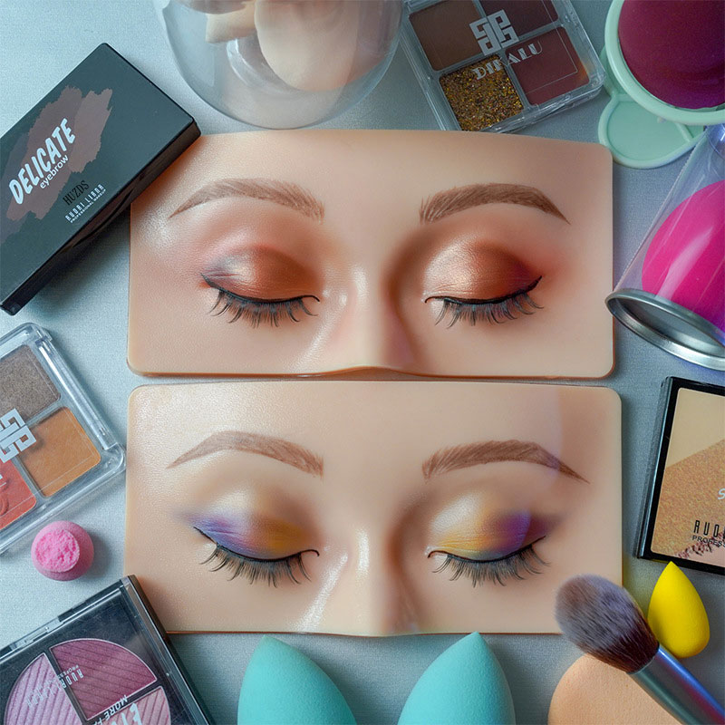Beauty Makeup Academy - แผ่นซิลิโคนฝึกการแต่งหน้าใช้ซ้ำได้แผ่นฝึกการสักคิ้วสำหรับฝึกการแต่งหน้าเพื่อความงามสถาบันเครื่องสำอาง