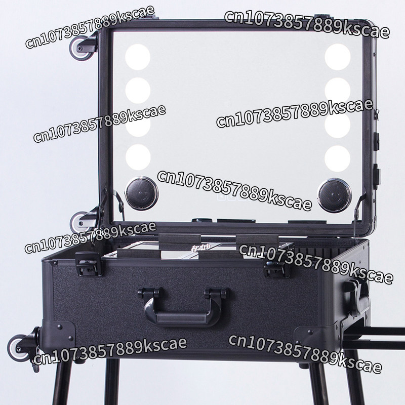 Beauty Makeup Trolley - รถเข็นใส่เครื่องสำอางแบบมืออาชีพสำหรับช่างแต่งหน้า พร้อมกล่องไฟซ่อนในตัว