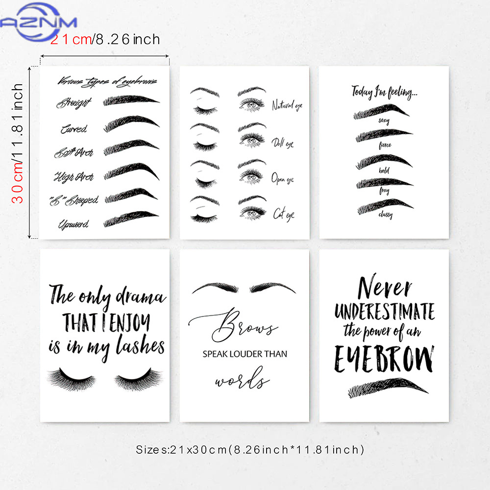 ชุดภาพพิมพ์บนผ้าใบลายคิ้วและขน - Beauty Of Makeup Quotes บทวิจารณ์และราคา