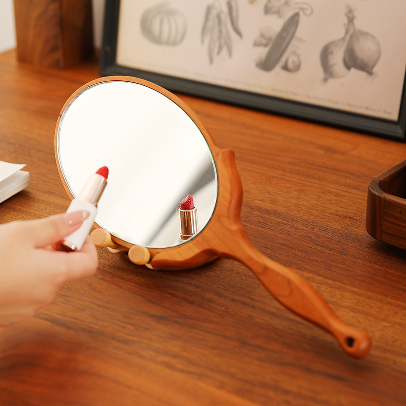 กระจกมือถือไม้วอลนัทสีดำอเมริก - Beauty Makeup Definition บทวิจารณ์และราคา