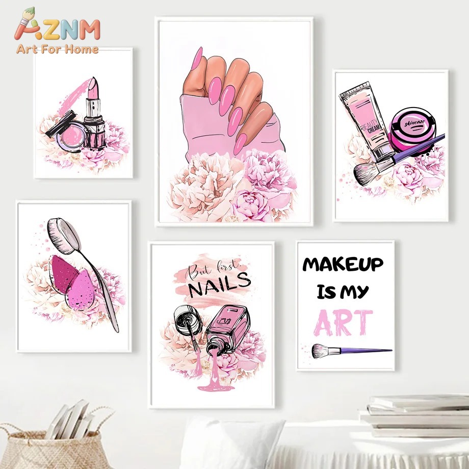 AZNM ภาพพิมพ์ศิลปะติดผนังลายเล - Beauty Of Makeup Quotes บทวิจารณ์และราคา