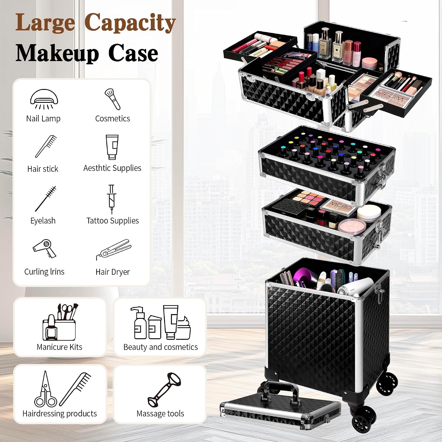 กระเป๋าเครื่องสำอางแบบมีล้อ, ก - Beauty Makeup Trolley บทวิจารณ์และราคา