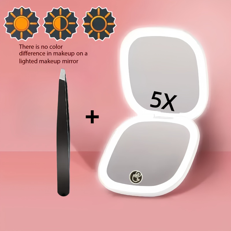 กระจกแต่งหน้าแบบขยายสองด้าน 5X - Beauty Makeup Definition บทวิจารณ์และราคา