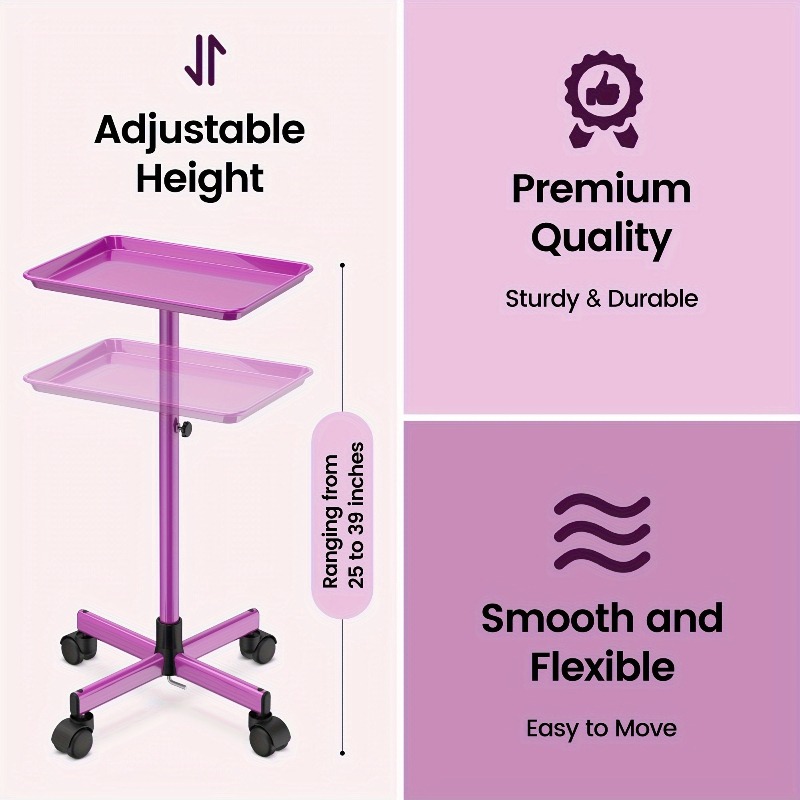รถเข็นอลูมิเนียมแบบมีล้อสำหรับ - Beauty Makeup Trolley บทวิจารณ์และราคา