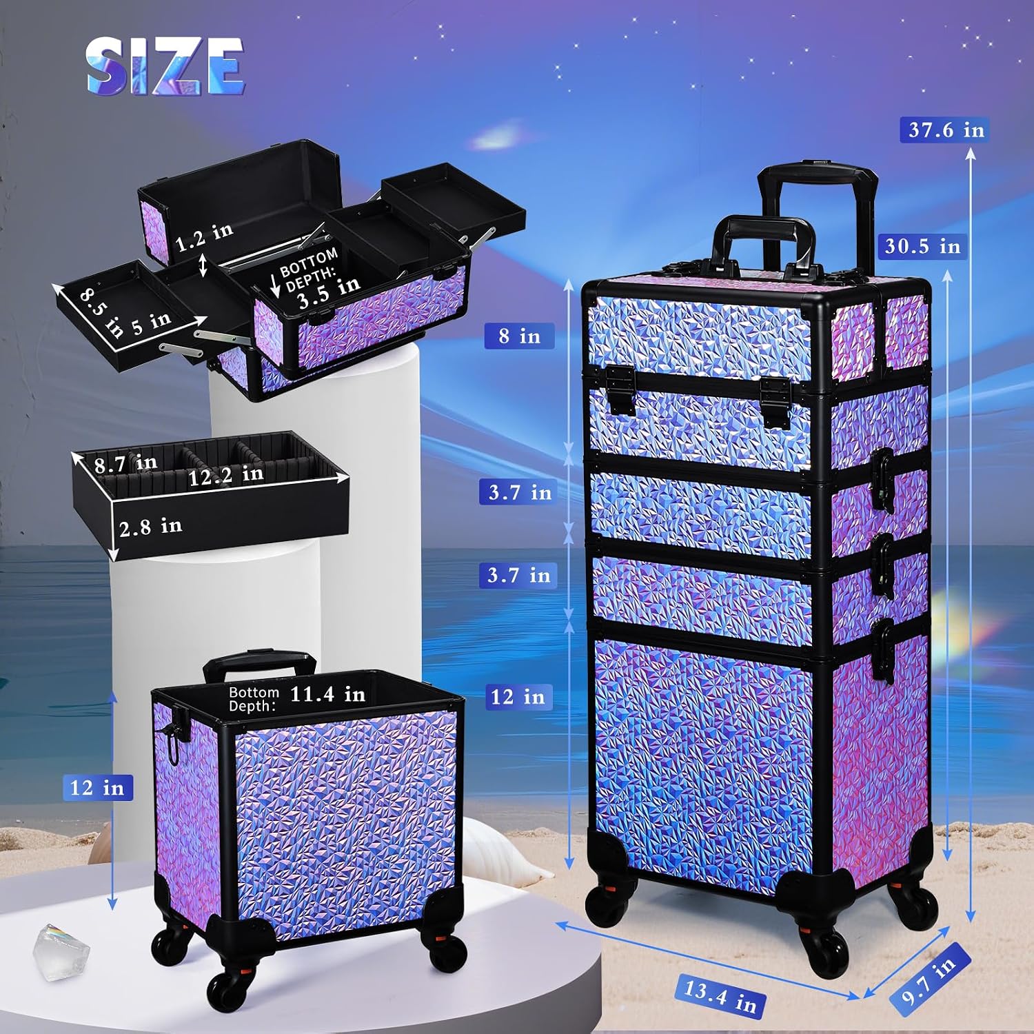 กระเป๋าแต่งหน้าแบบมีล้อ, รถเข็ - Beauty Makeup Trolley บทวิจารณ์และราคา