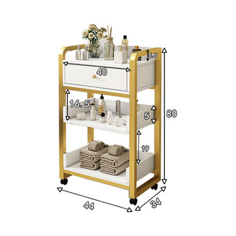 รถเข็นเสริมสวยสีทองขาวทันสมัย  - Beauty Makeup Trolley บทวิจารณ์และราคา