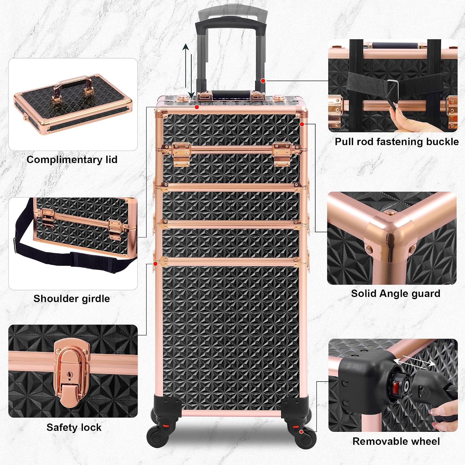 กระเป๋าเครื่องสำอางแบบมีล้อพร้ - Beauty Makeup Case บทวิจารณ์และราคา