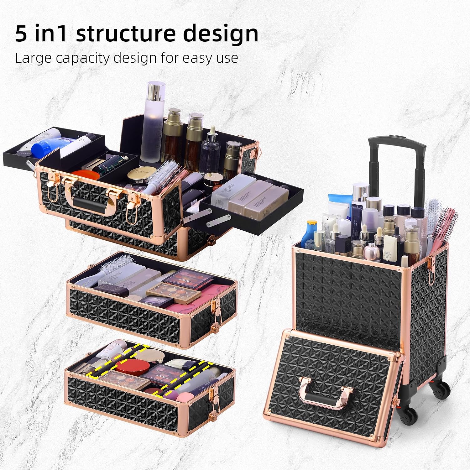 กระเป๋าเครื่องสำอางแบบมีล้อพร้ - Beauty Makeup Case บทวิจารณ์และราคา