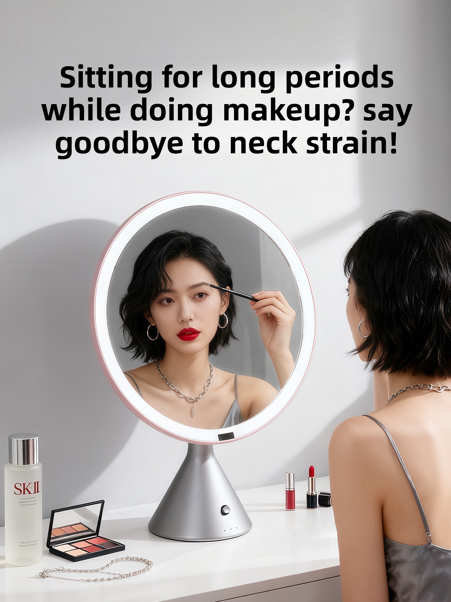 กระจกแต่งหน้าตั้งโต๊ะ LED อัจฉ - Beauty Makeup Definition บทวิจารณ์และราคา